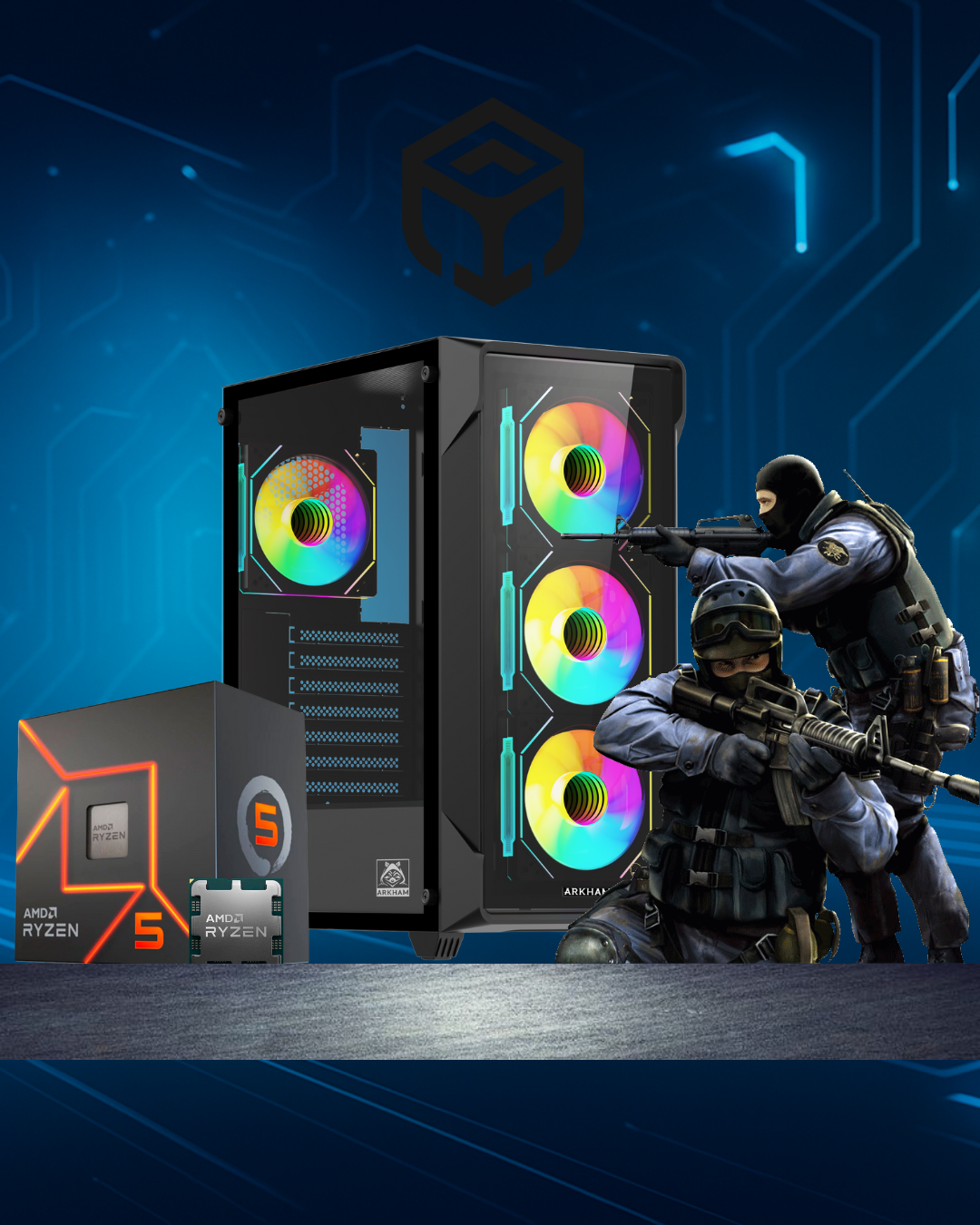 PC Gamer AMD Ryzen 5 8500G 5.0Ghz DDR5 16Gb SSD Nvme 1Tb Gab.Arkham