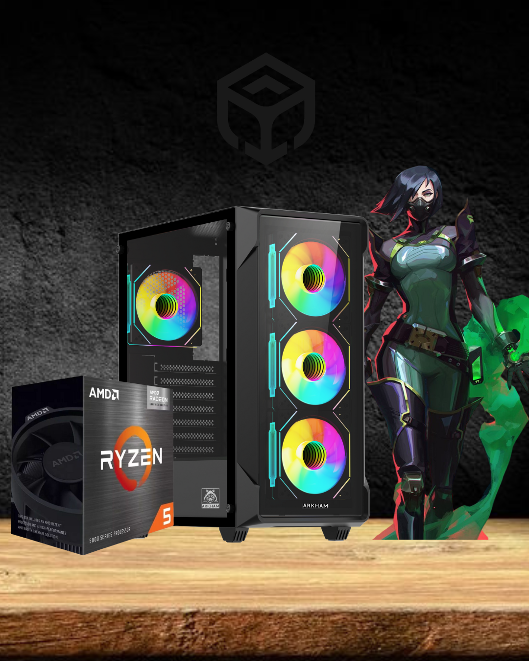 PC Gamer AMD Ryzen 5 5600GT 4.6Ghz DDR4 16Gb SSD Nvme 1Tb Gab.Arkham