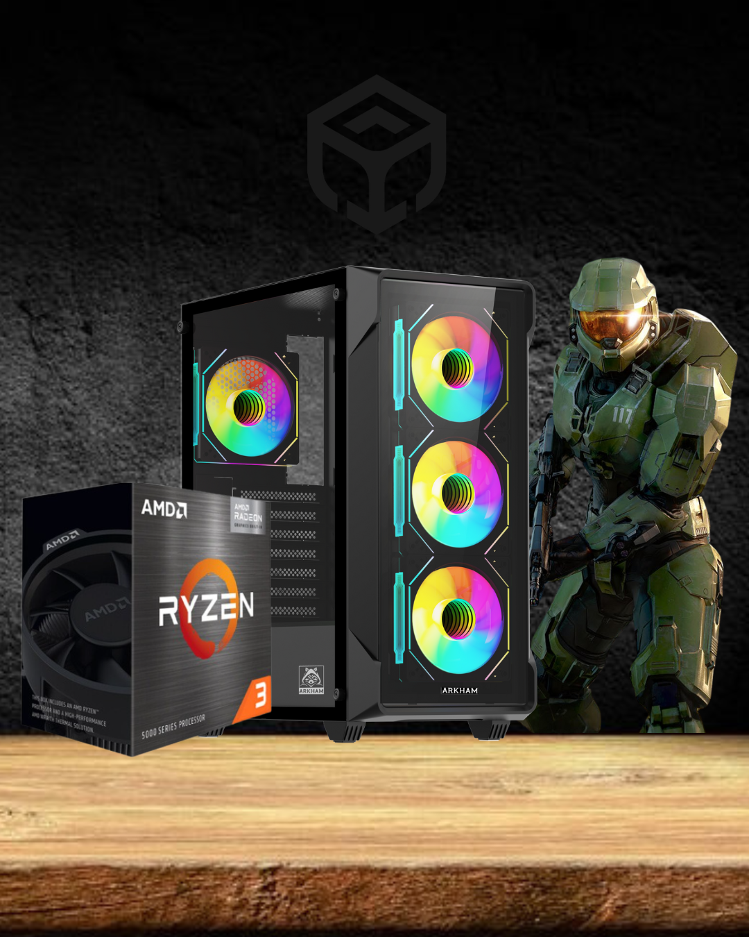 PC Gamer AMD Ryzen 3 5300G 4.2Ghz DDR4 16Gb SSD Nvme 1Tb Gab.Arkham